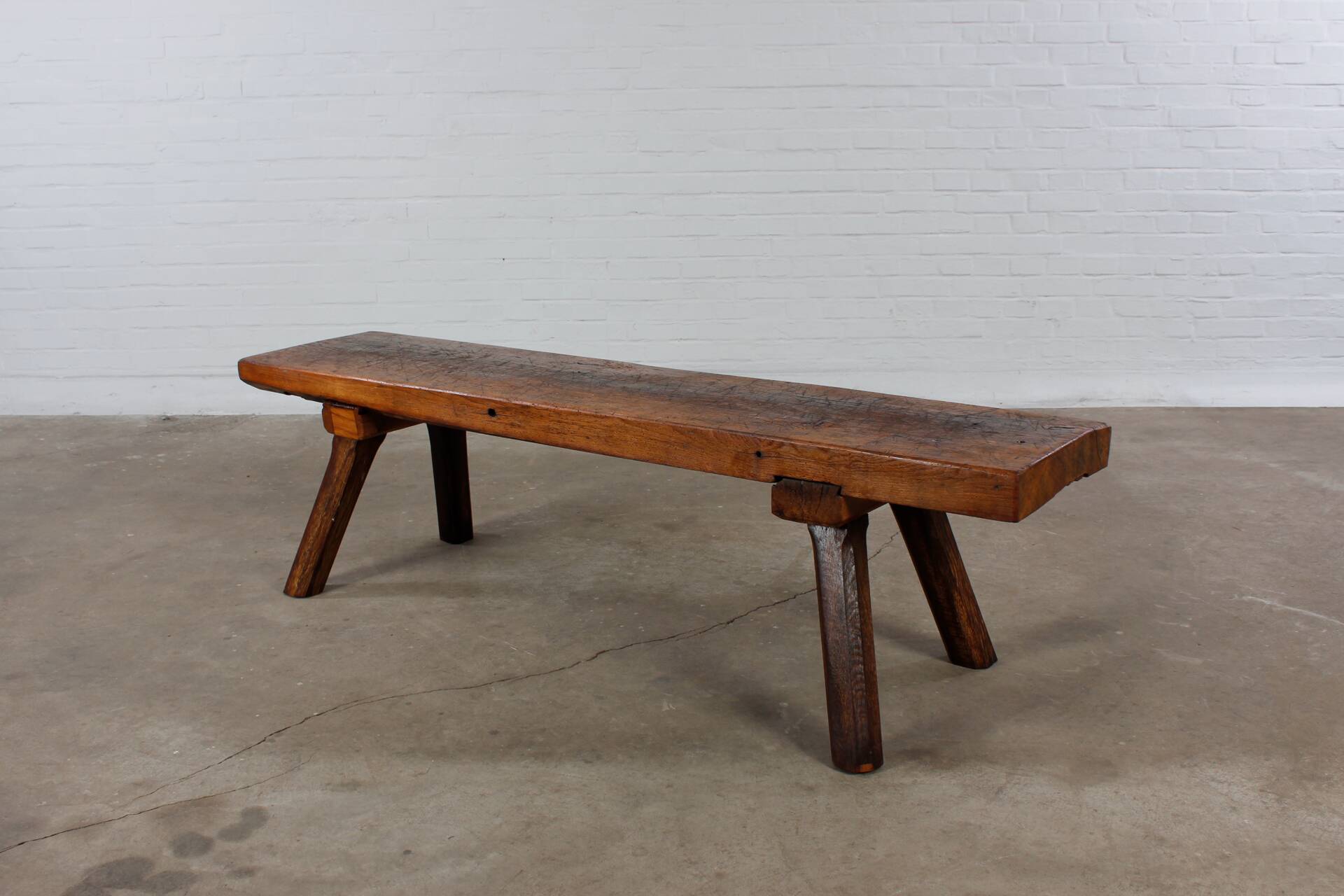 Restaurierte Schlachtebank Sitzbank coffeetable Blumenbank