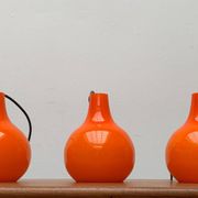 Mid-Century German Glass Pendant Lamp AH by Peill & Putzler, Set of 3