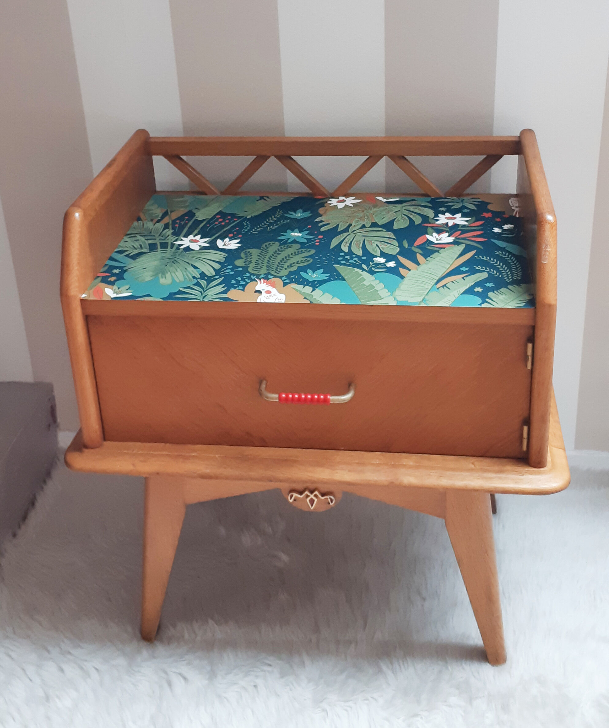 Bedside table revamped compass legs