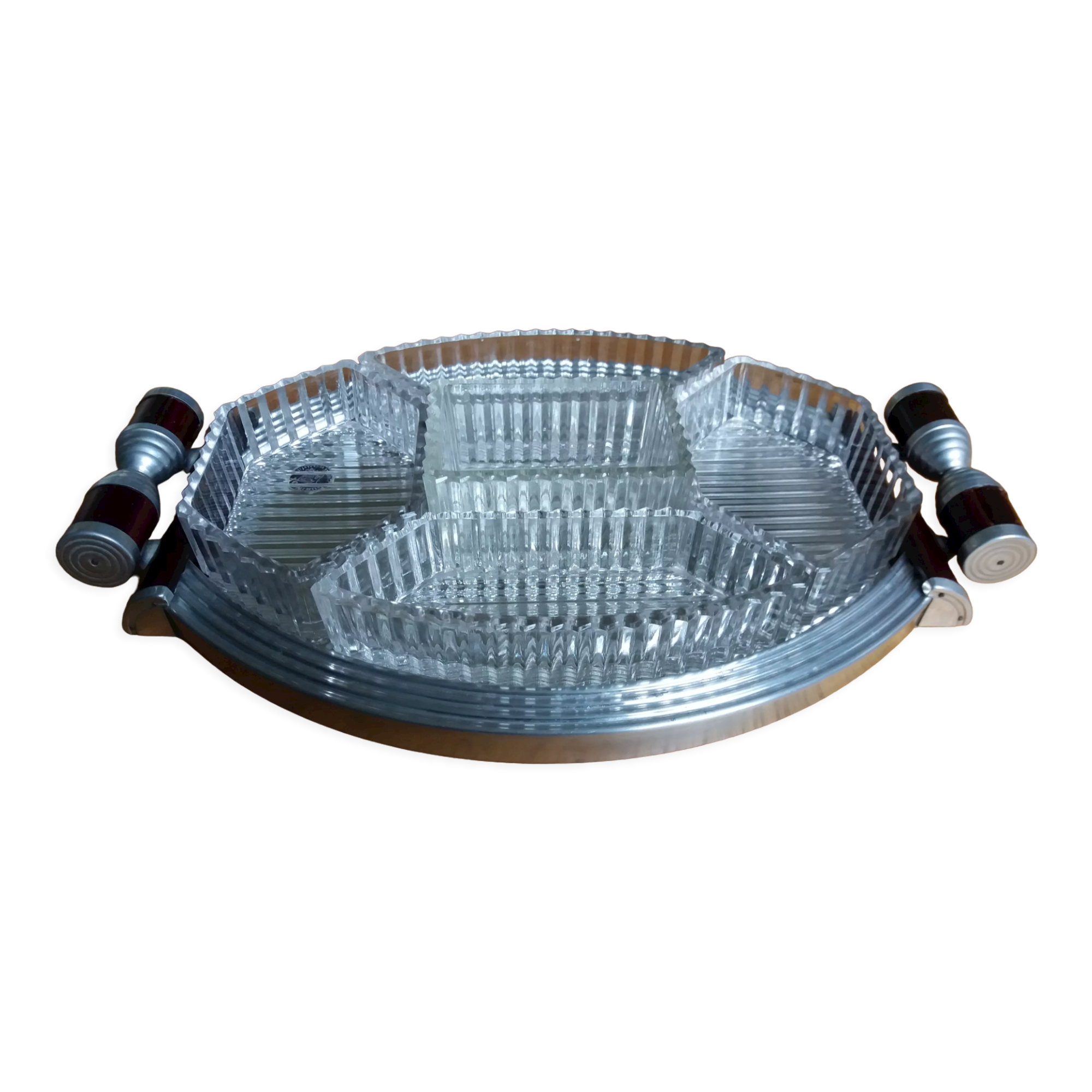 Durinox art deco mirror aperitif tray