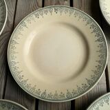 Lot of 5 old ceramic flat plates of Saint Amand green edry