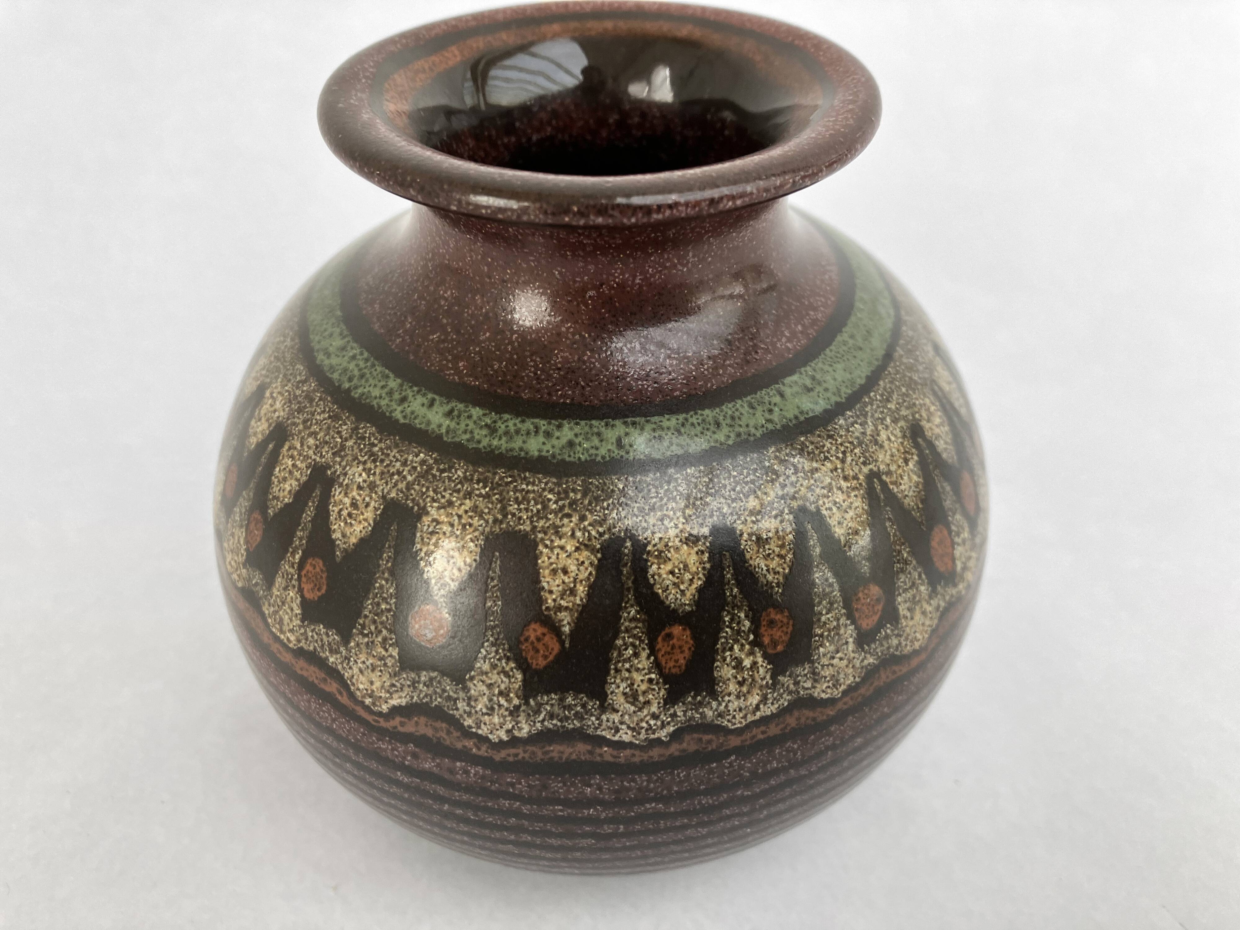 Small KMK glazed stoneware vase • Vintage 80s • West Germany