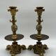 Pair of gilt bronze candlesticks by Cailleux - Barbedienne