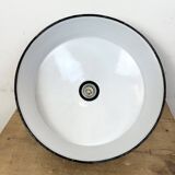 Industrial Grey Enamel Factory Pendant Lamp, 1960s