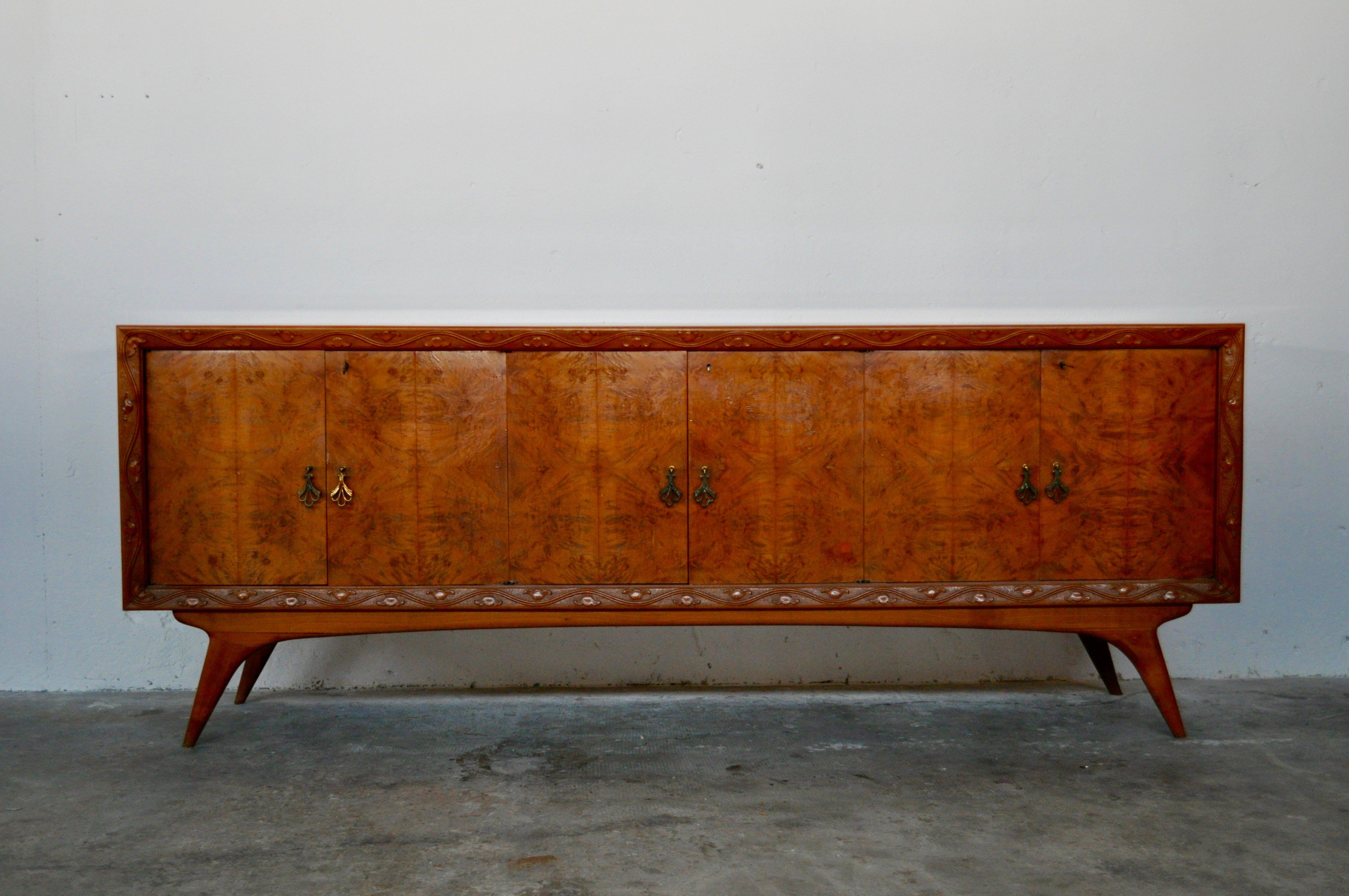 Mid-Century Italian Cherrywood and Walnut Sideboards, 1950s