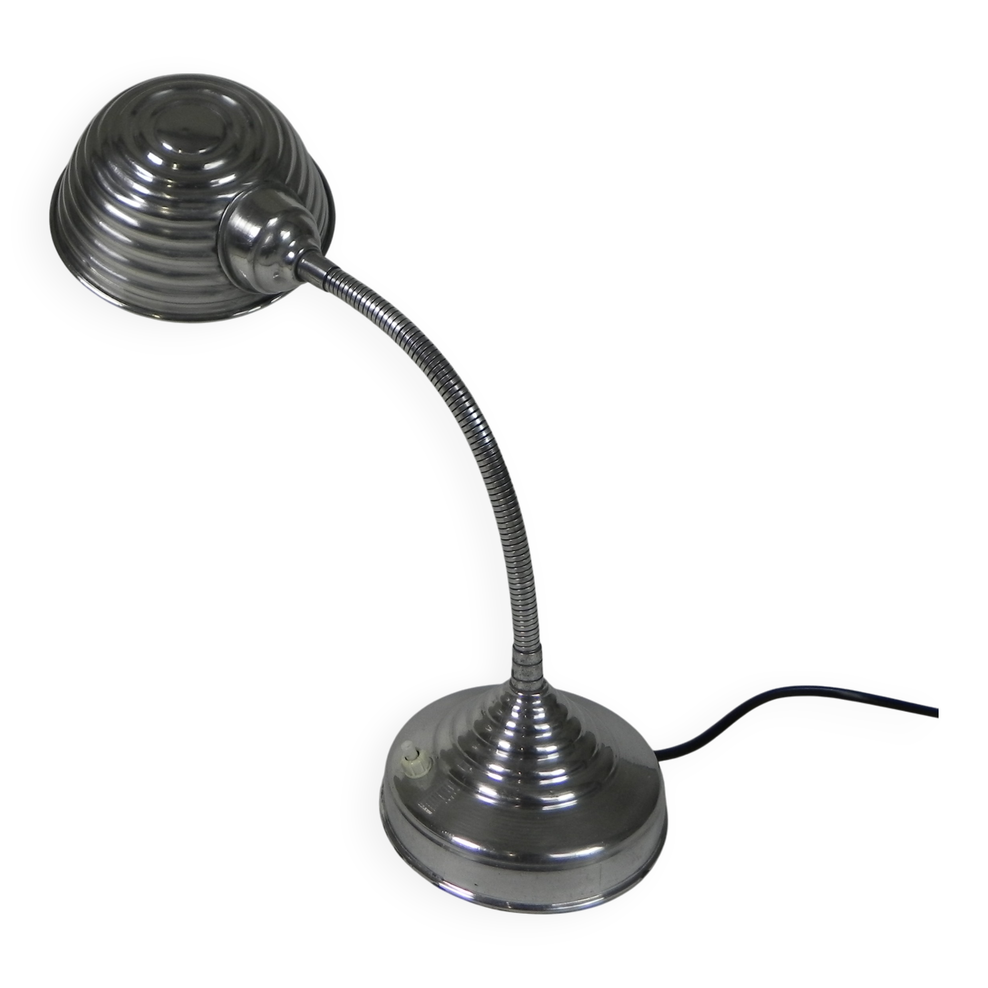 Aluminum vintage desk lamp with bending rod, 1950s