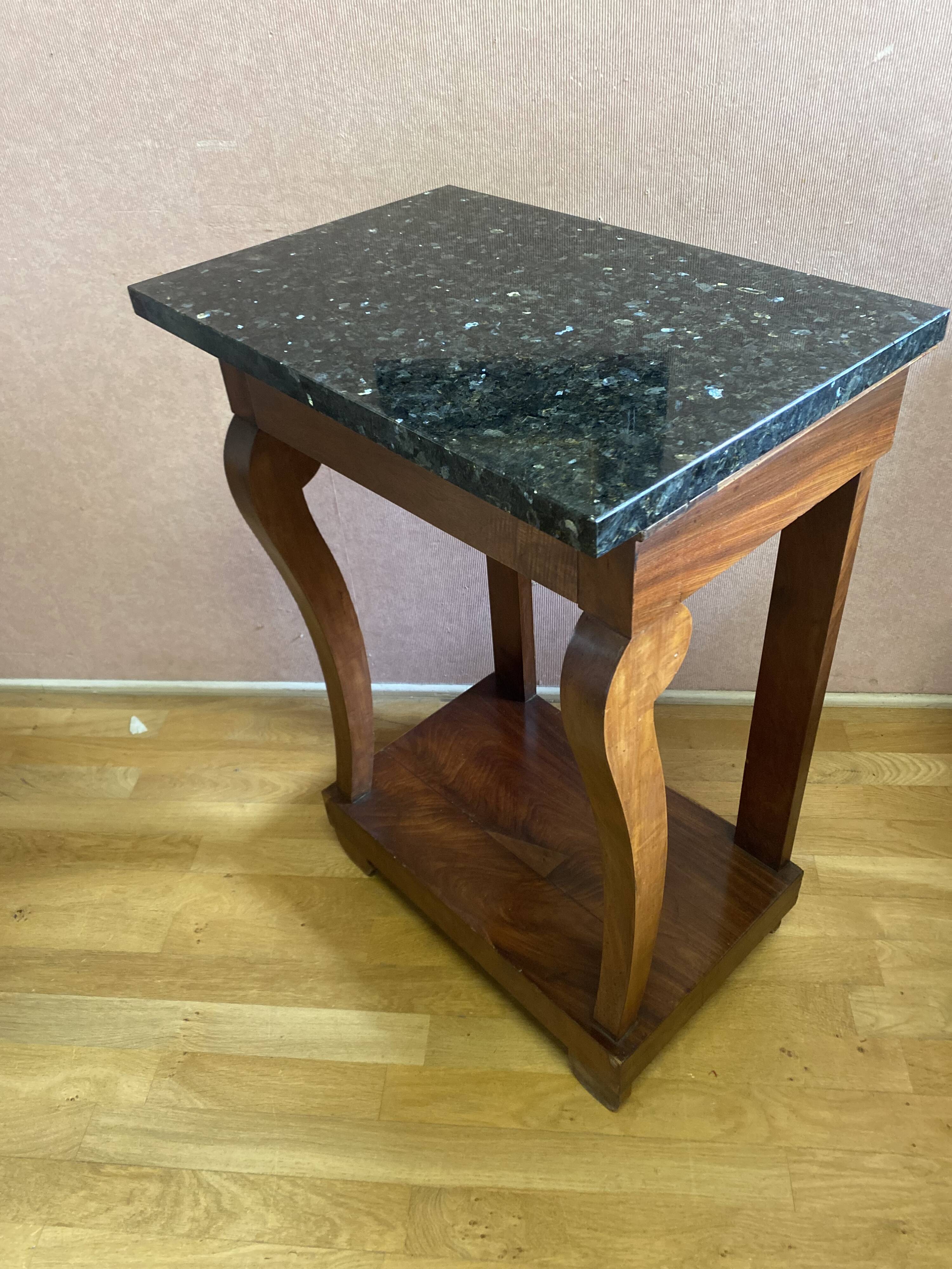 Console Restauration en placage d'acajou