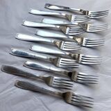 Christofle cutlery set - 11 fourchettes de table et 11 cuillères à soupe - Art déco - Métal argenté