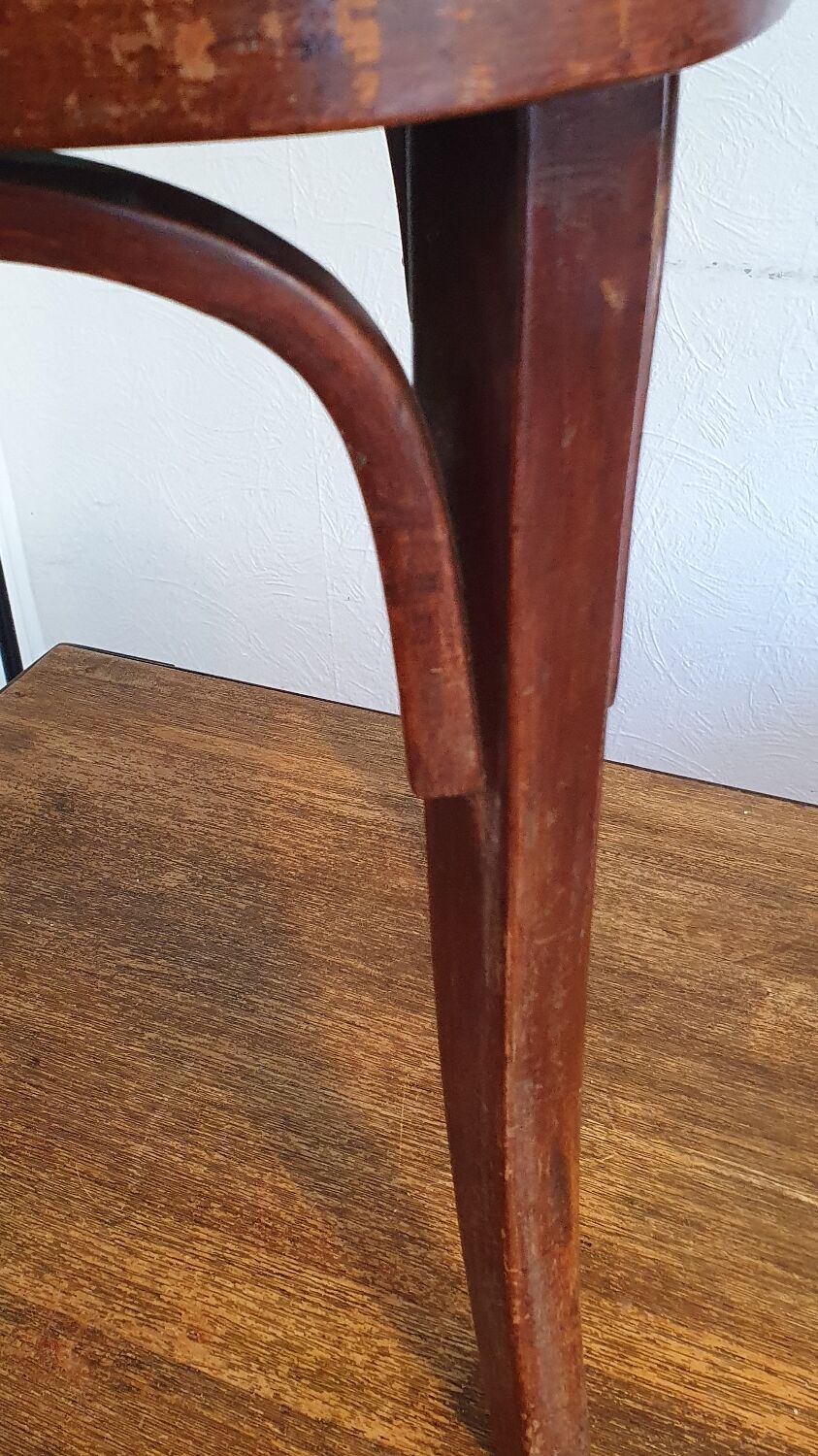 Art nouveau thonet stool bentwood and velvet