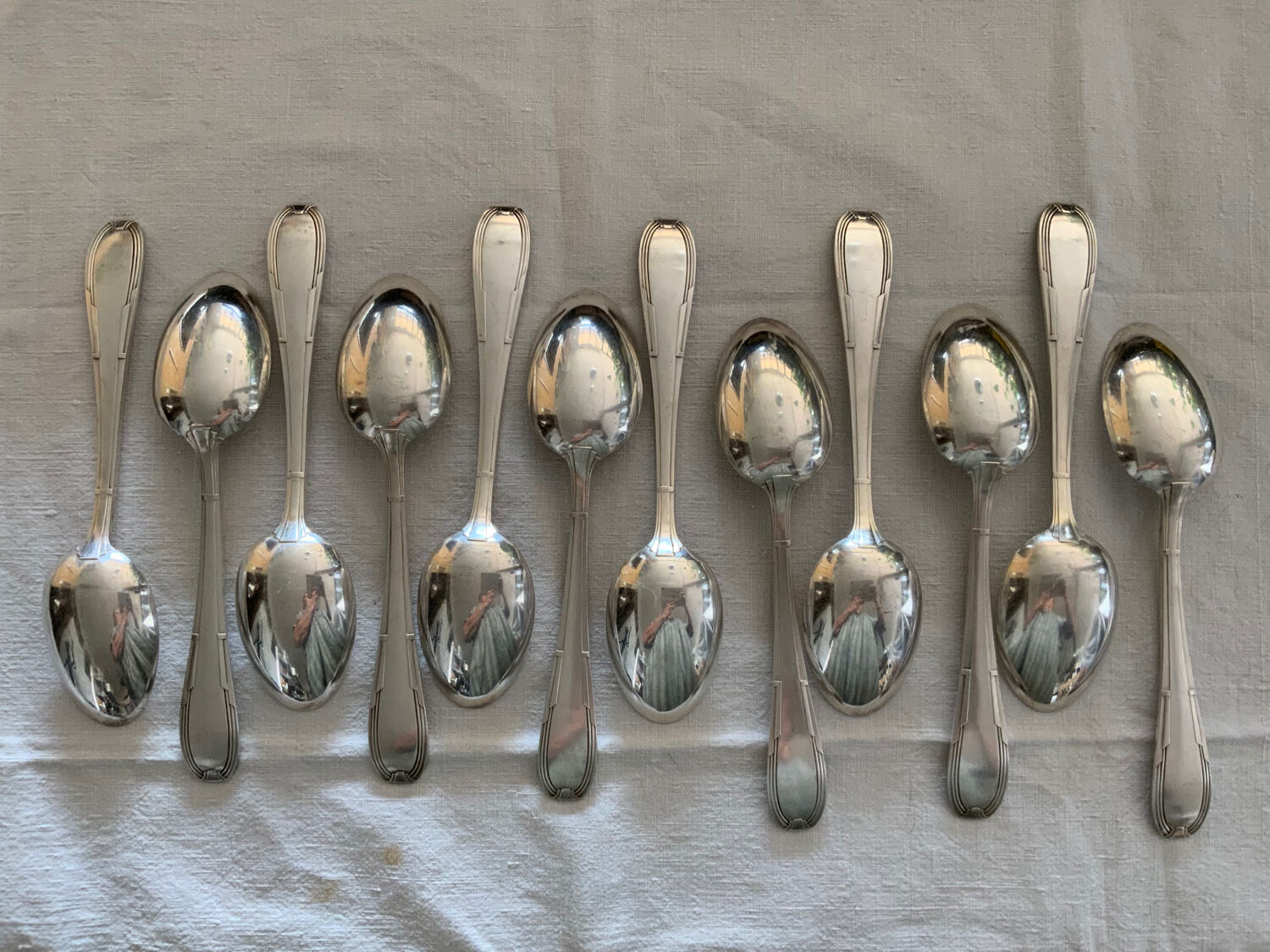 12 silver-plated spoons