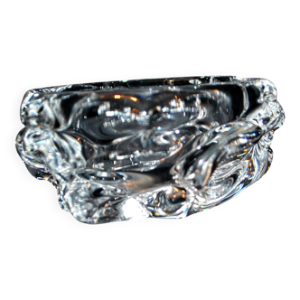 1960 Design ashtray bowl in blown crystal signed Cristal Paris France