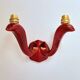 Red Art Deco ceramic wall light