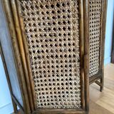 Etagère rotin avec portes cannées