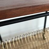 Vintage vinyl coffee table on wheels 1960