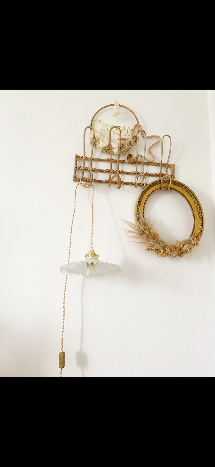 Opaline pendant lamp