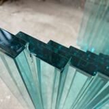 Blue tinted glass coffee table an80