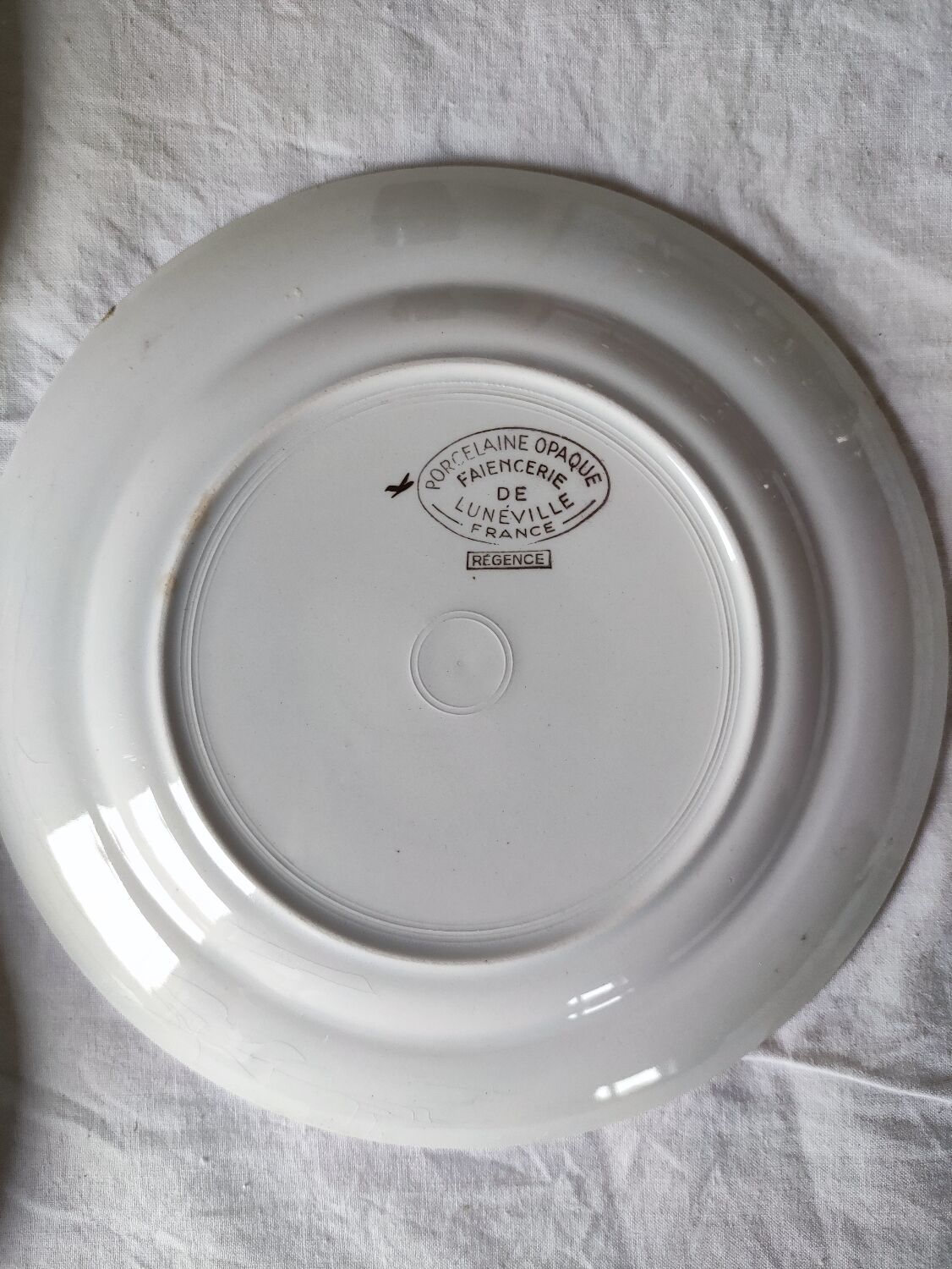 Lot 6 plates Luneville Regency