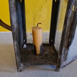 Antique french metal walking candle lantern. from around 1900.