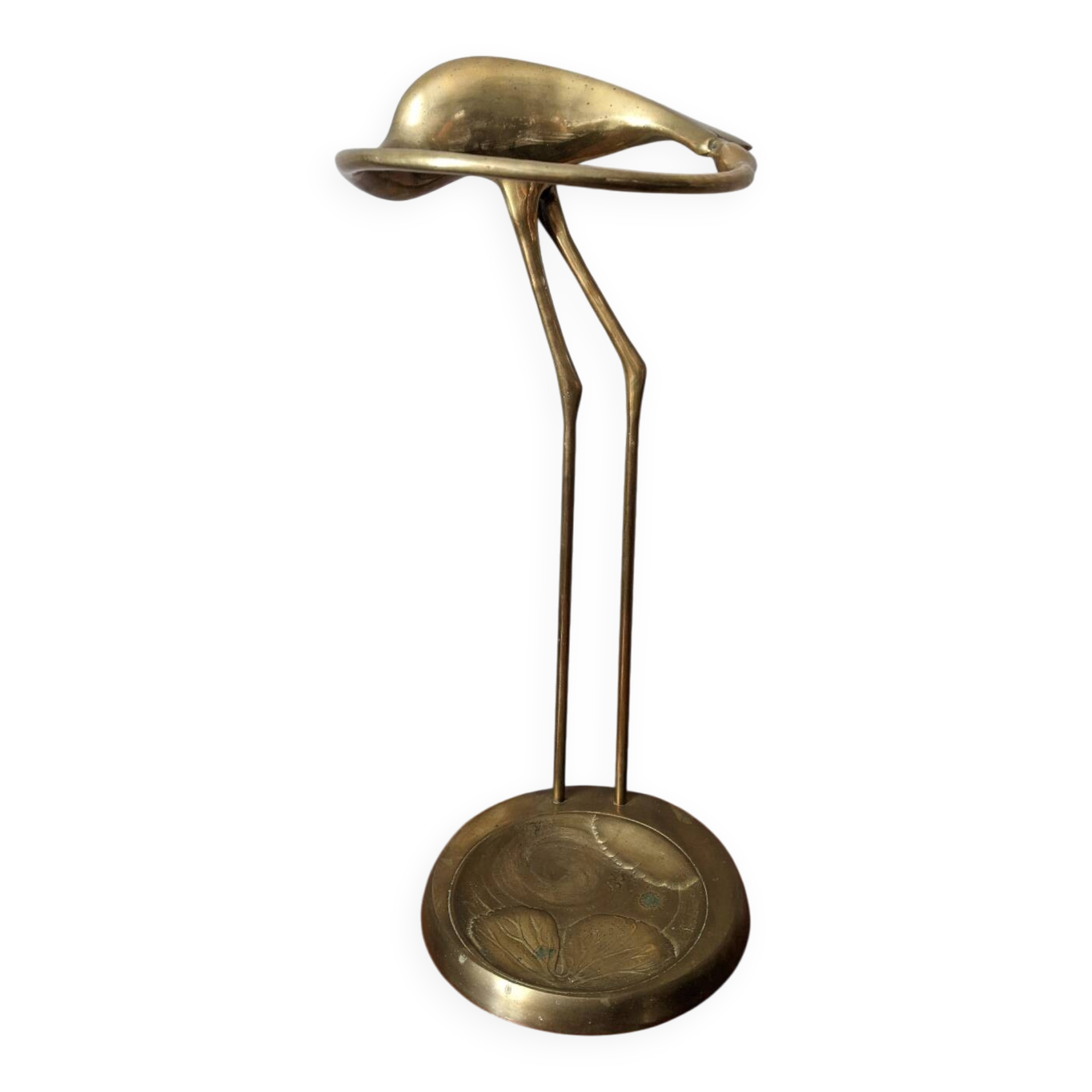 Curved brass umbrella stand