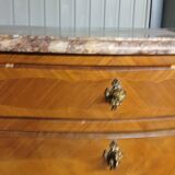 Rosewood secretary desk with flowers - marble top