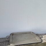Rectangular silver metal tray