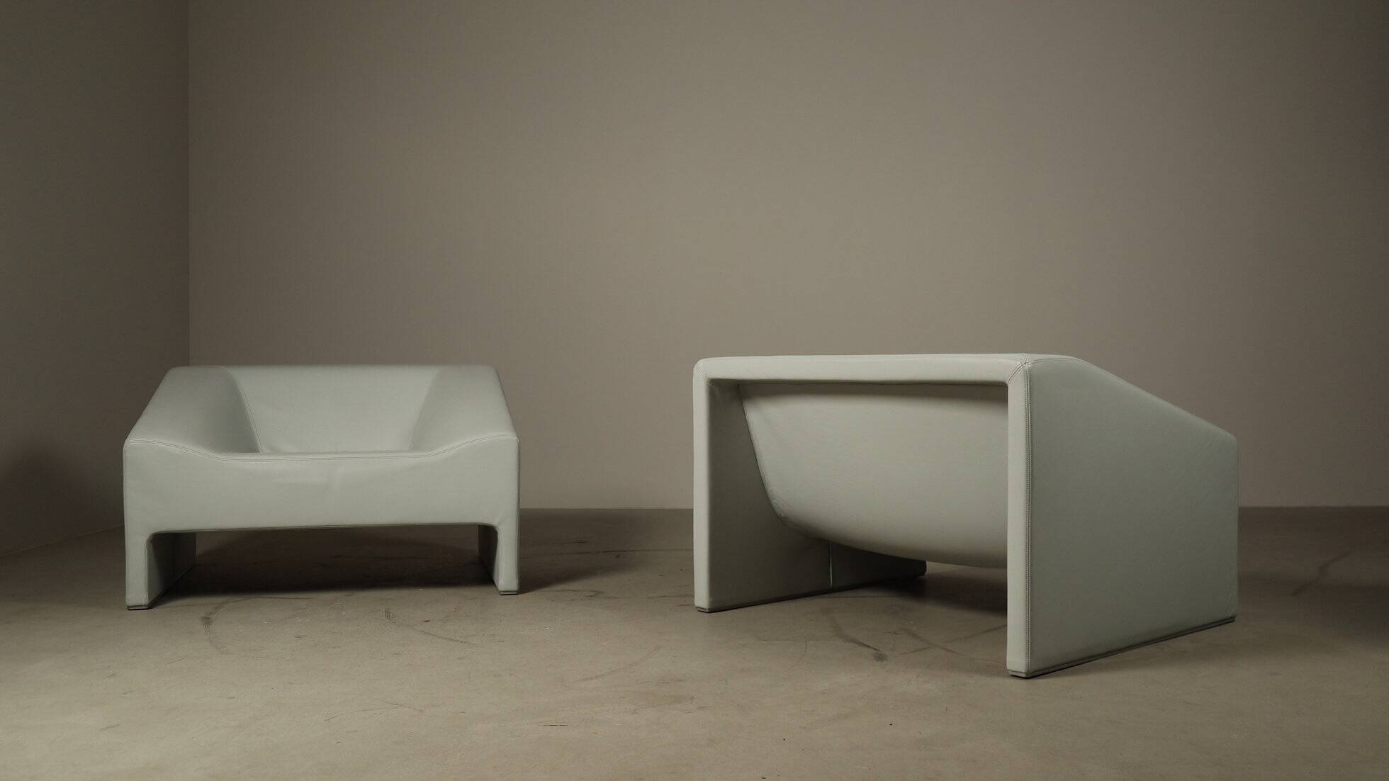 Pair of Malmö leather armchairs by Patricia Urquiola for Moroso, 2002