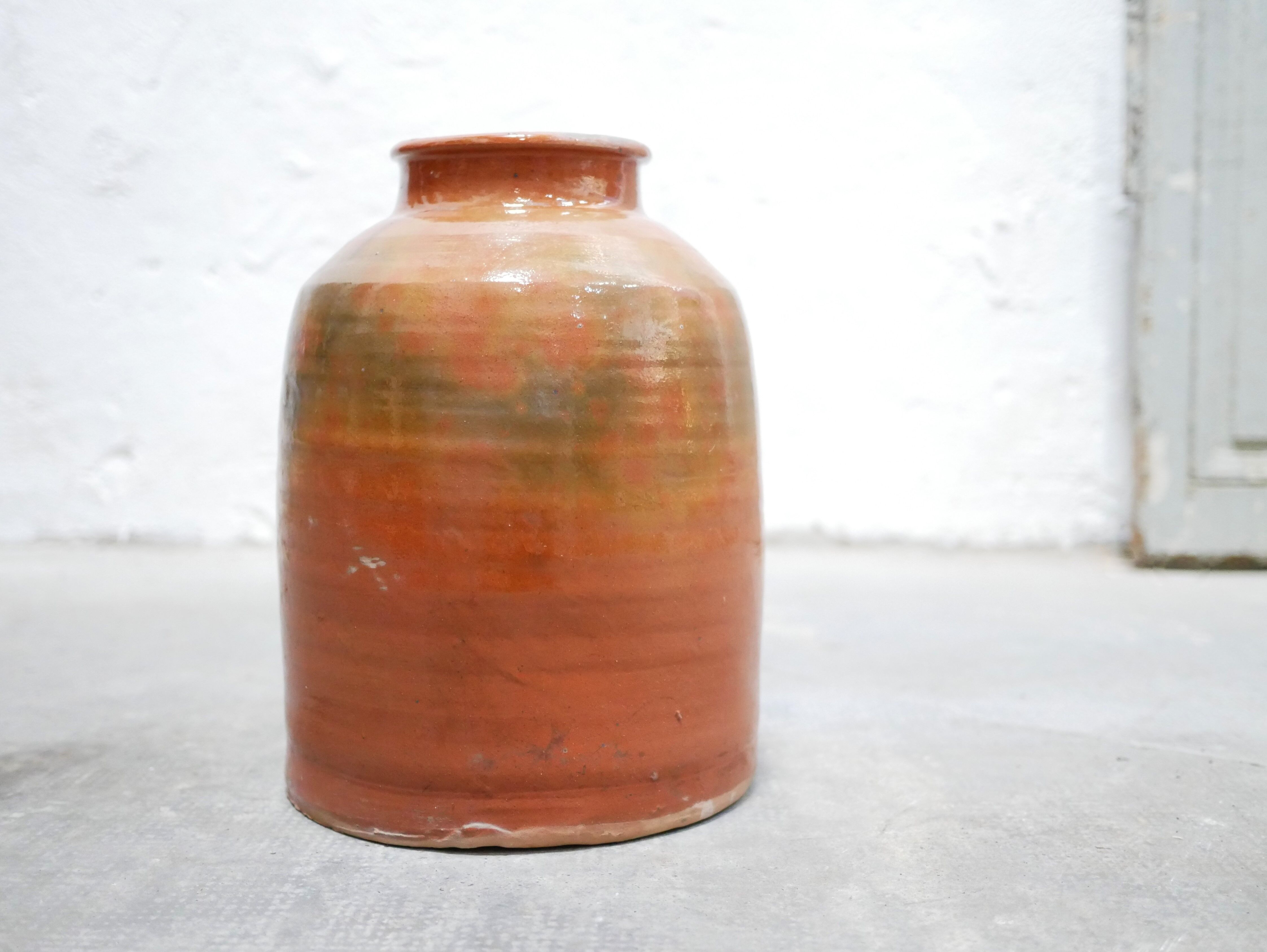 Vintage glazed terracotta pot