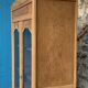 Parisian art deco glass cabinet in raw wood