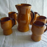 Service to orangeade in glazed earth, 1970s