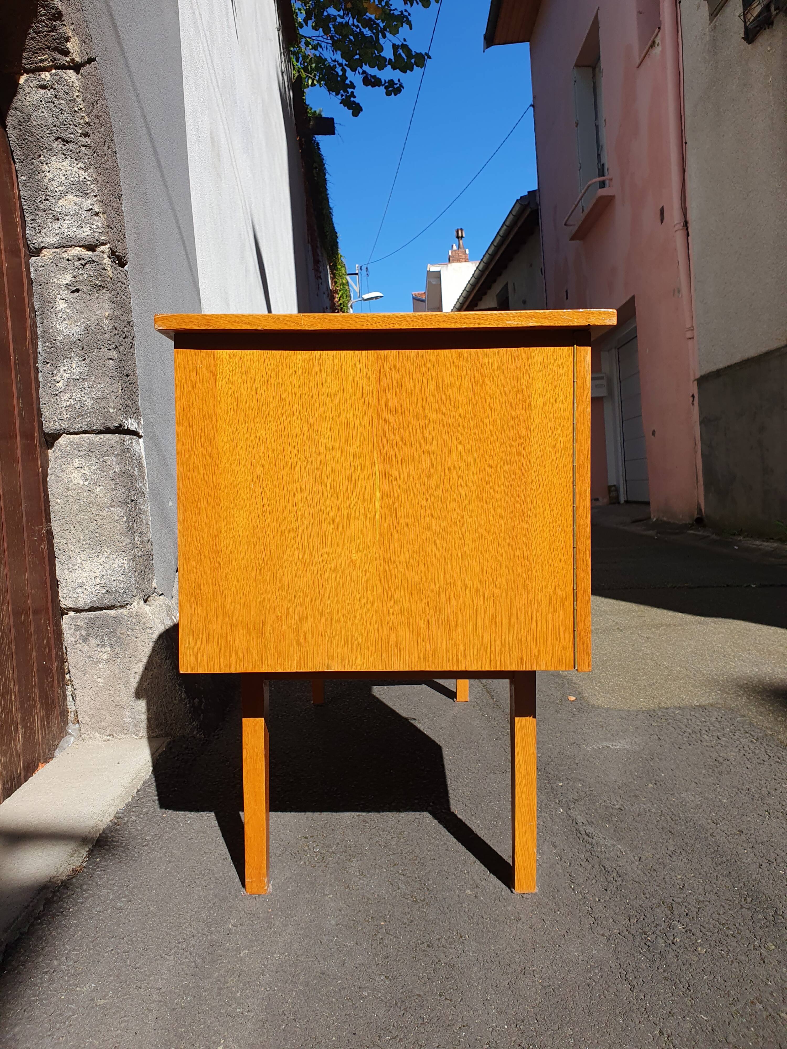 Vintage light oak desk from the 70s