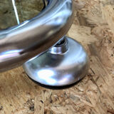 Chromed metal shelf and smoked glass