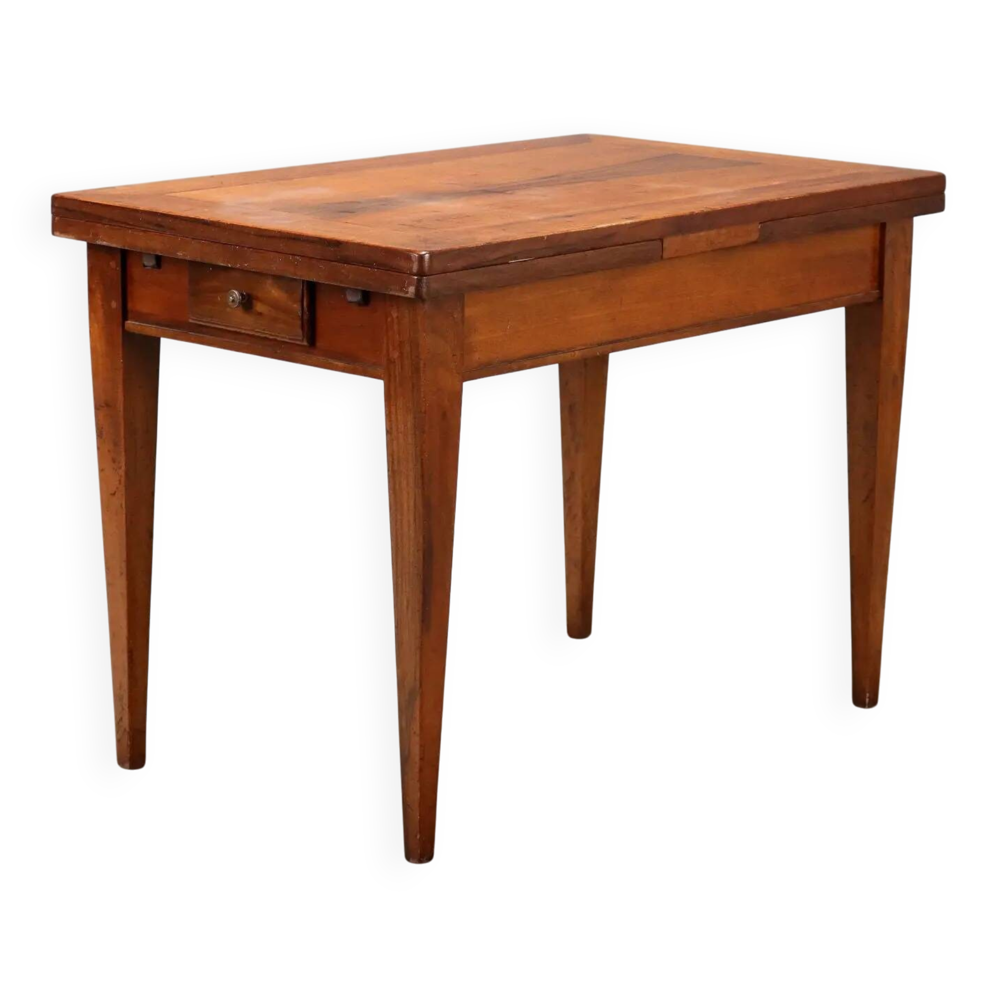Table ancienne style Directoire en noyer et érable, Italie, XXe siècle