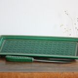 Green and gold ceramic dish