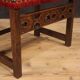 Antique Italian Walnut Armchair With Red Fabric From 19th Century