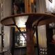 Lampadaire rotin corde vintage