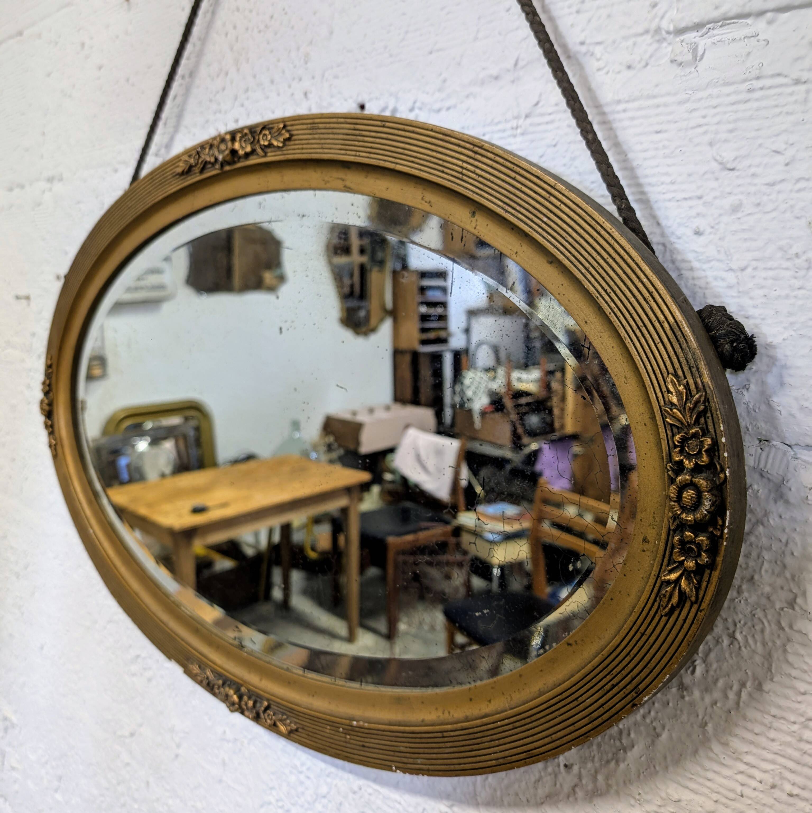 Art Deco Oval Mirror