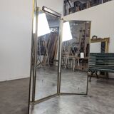 Nickel-plated bronze triptych mirror from the early 20th century.
