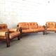 Brutalist leather lounge