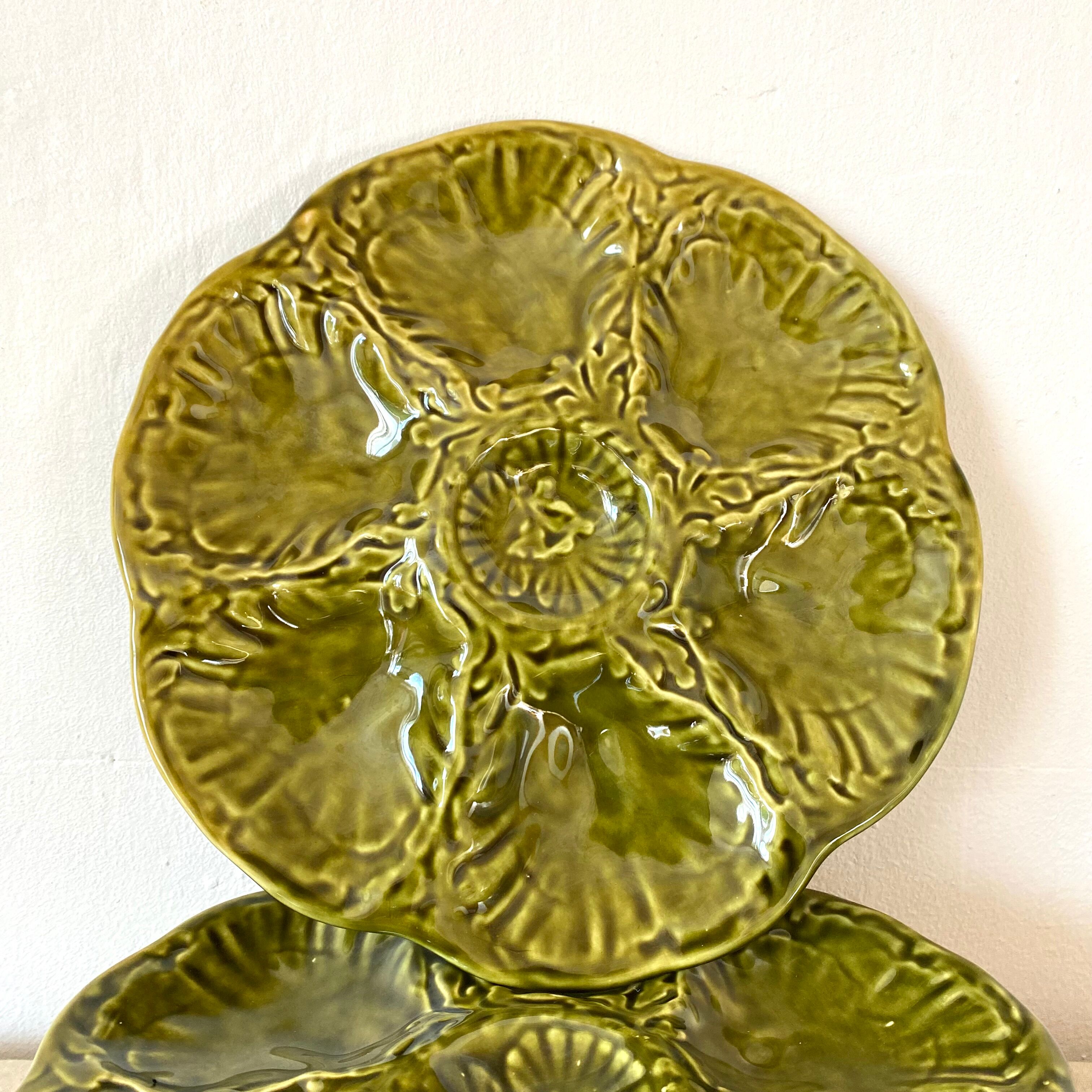 Vintage ceramic oyster plates from Gien
