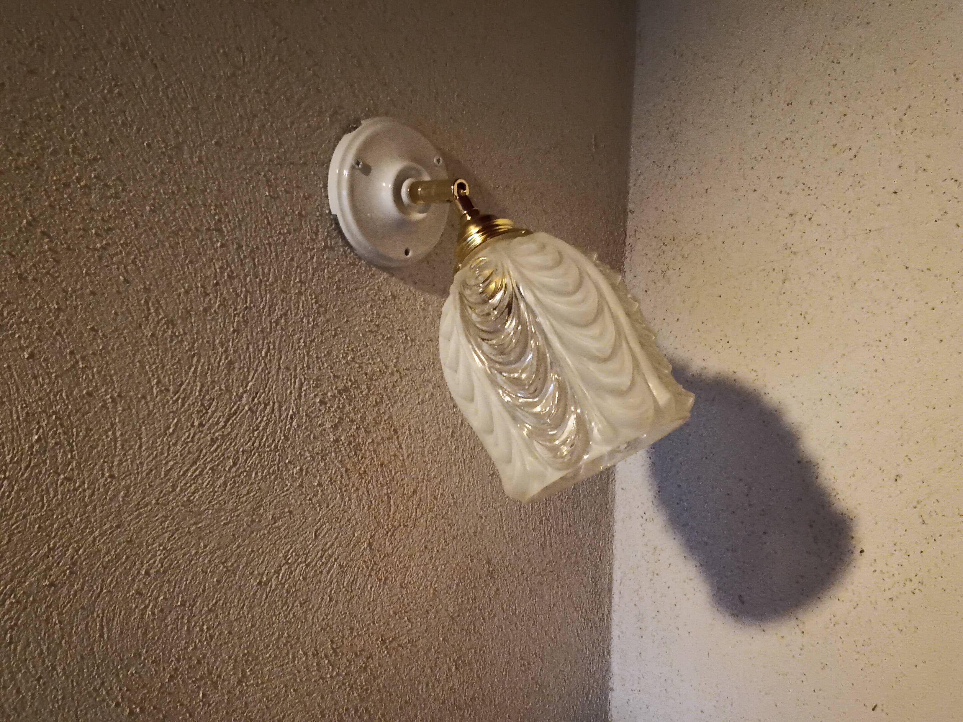 Vintage molded glass wall light