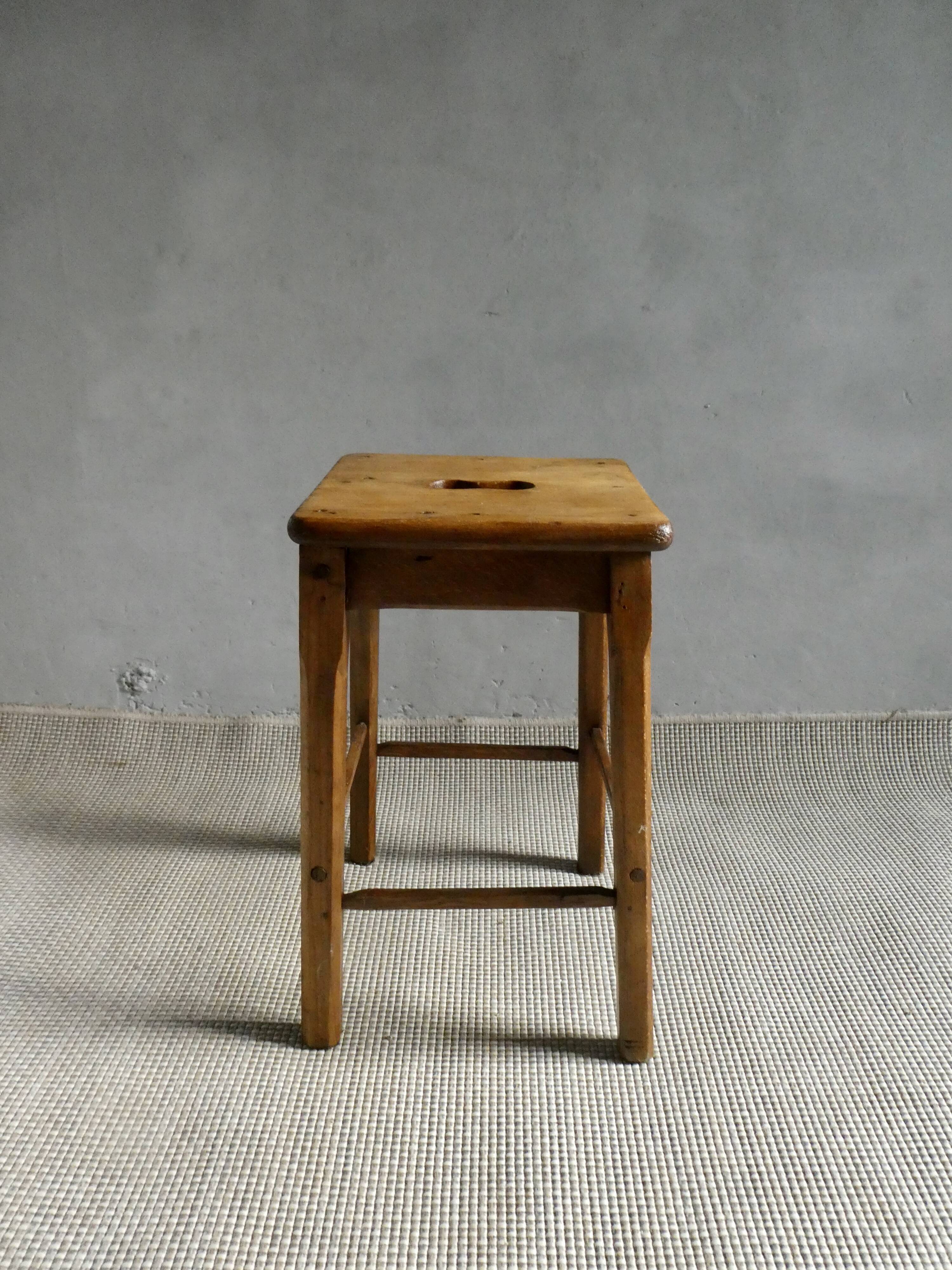 Wooden school stool, Marcel Roy Paris school furniture