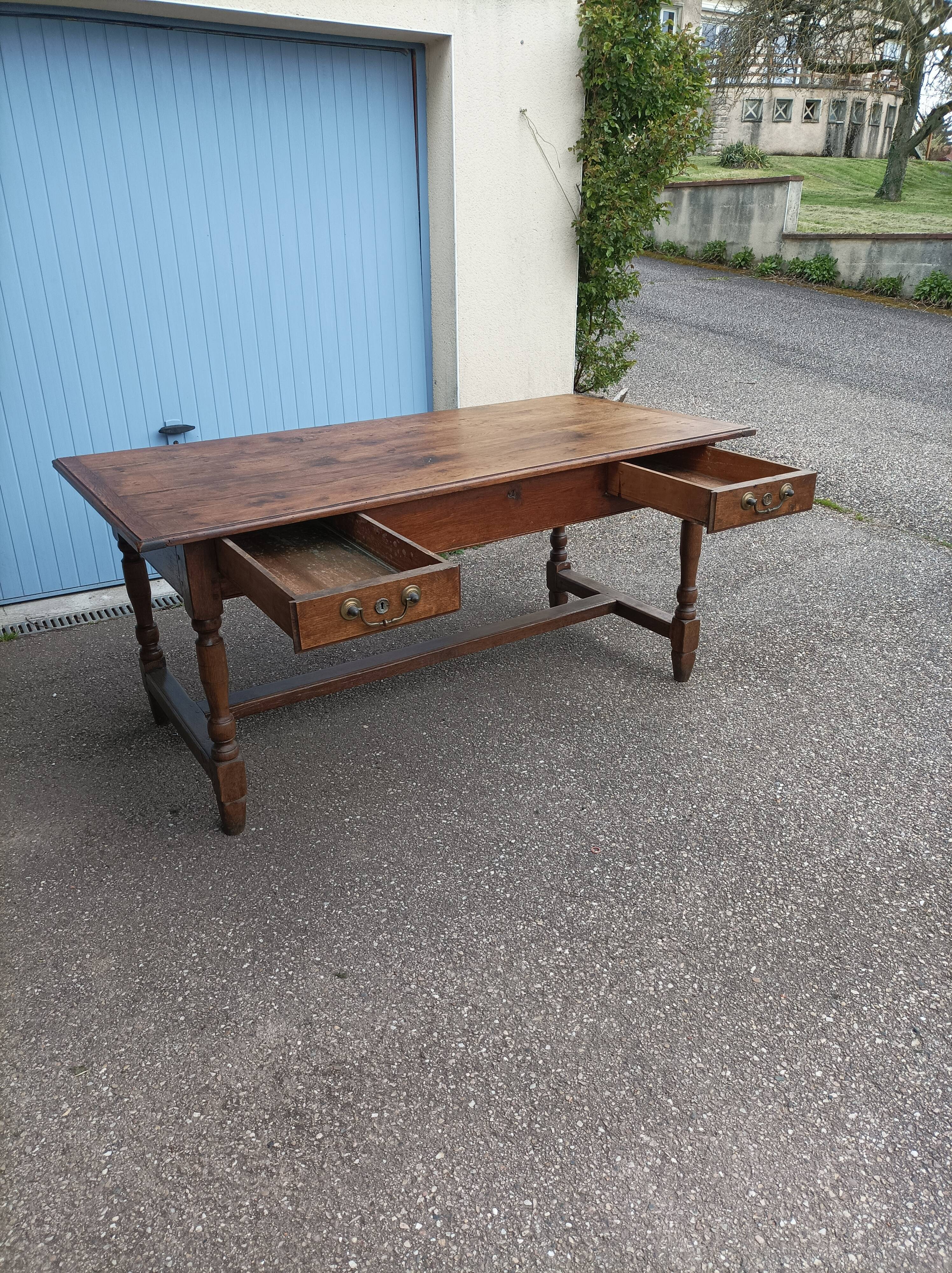 Old farmhouse table 2 drawers