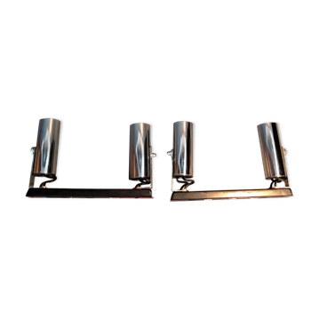Pair of modernist chrome wall lights 1960.
