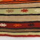 142x231Cm Multicolor Vintage Kilim Rug, Handmade Wool Rug