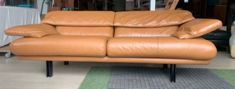 Camel leather sofa