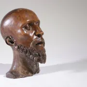 Life-size carved wooden man's head – Southern Europe, circa 1700