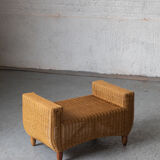 Stool, hocker in rattan and teak, Dutch design, 1970’s