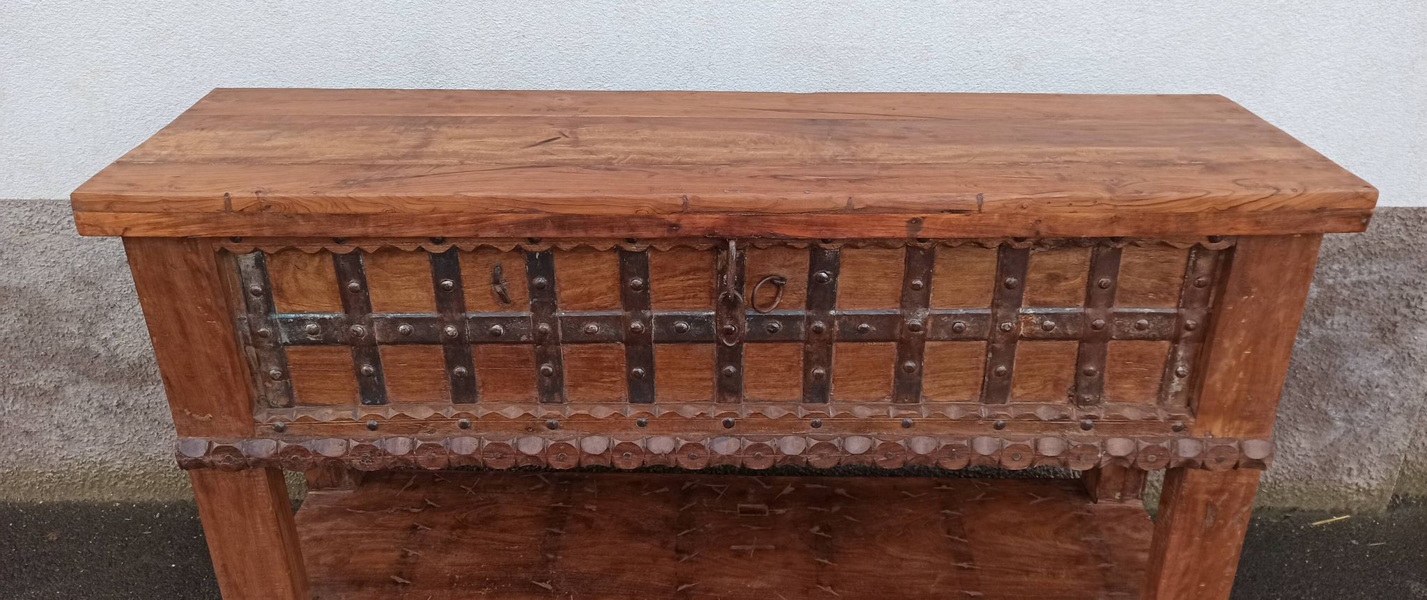 Console coffre en bois