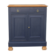 Antique solid wood sideboard – Deep blue & wooden top