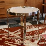 1970s design side table in chromed metal